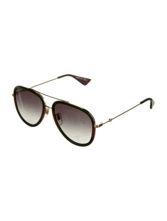 Gucci Web Accent Aviator Sunglasses