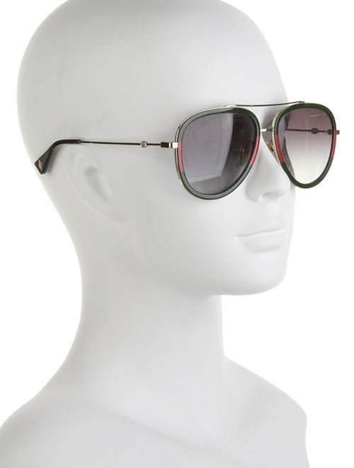 Gucci Web Accent Aviator Sunglasses