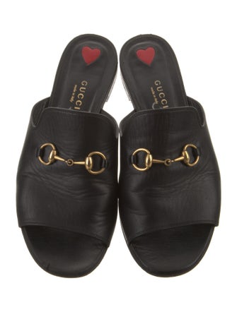 Gucci Horsebit Accent Leather Slides