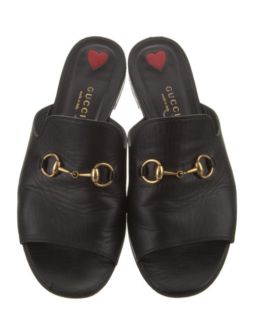 Gucci Horsebit Accent Leather Slides