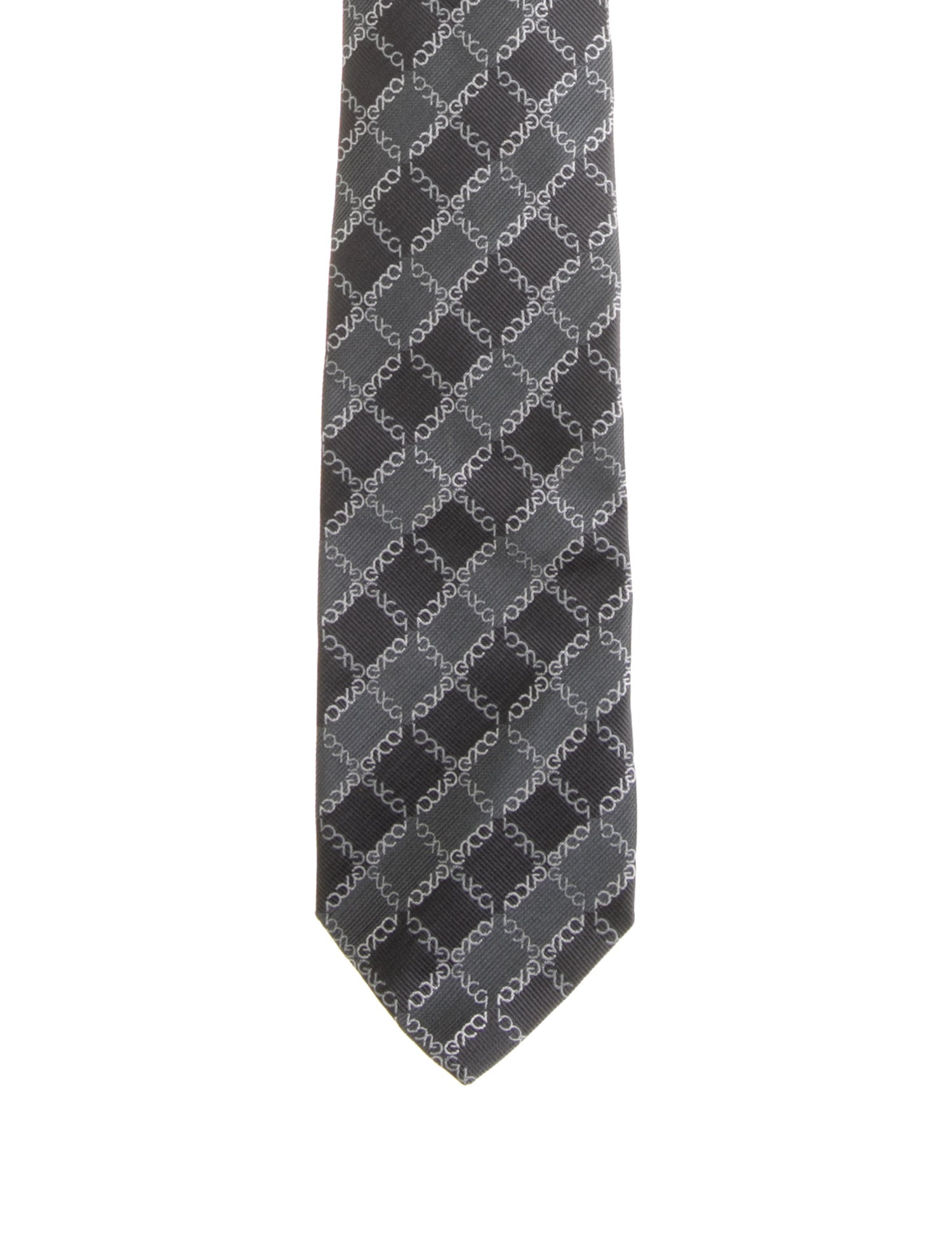 Gucci Grey Pattern Silk Tie
