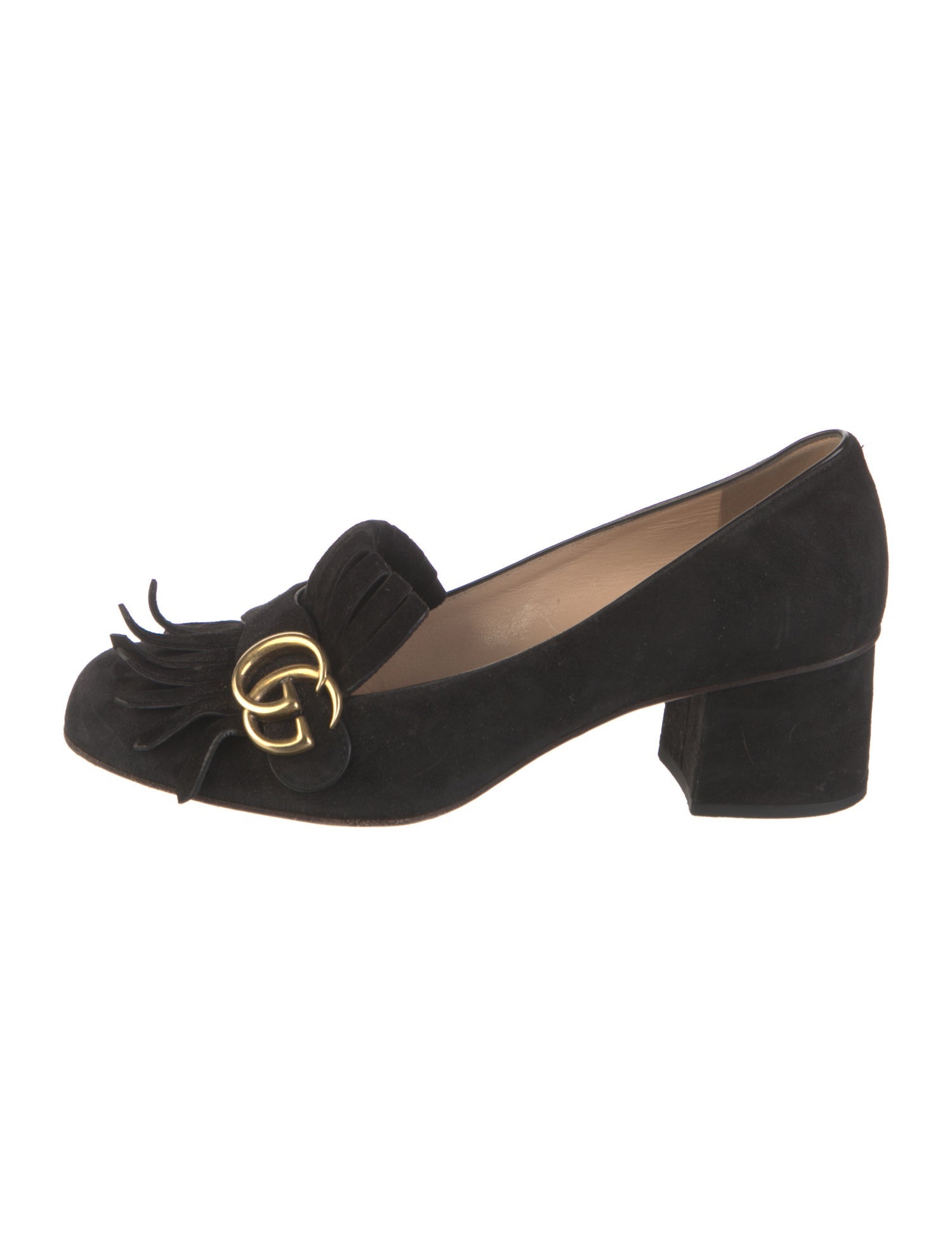 Gucci Double G Logo Suede Pumps
