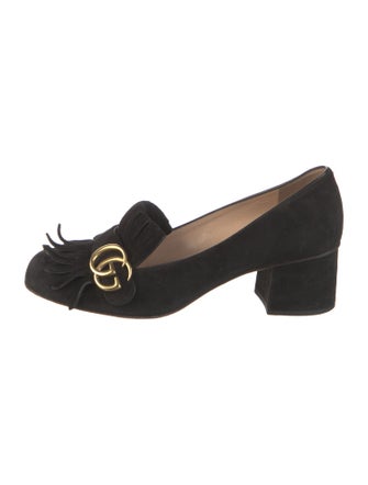Gucci Double G Logo Suede Pumps