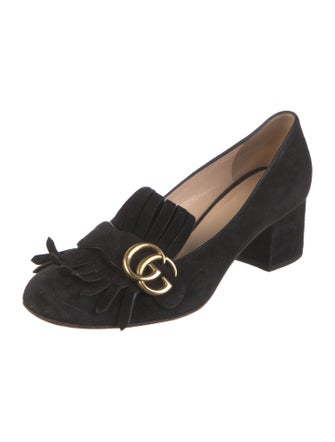 Gucci Double G Logo Suede Pumps