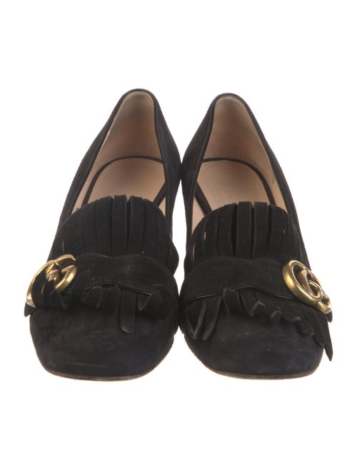 Gucci Double G Logo Suede Pumps