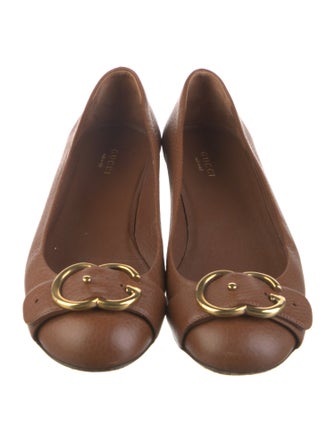 Gucci Horsebit Accent Leather Ballet Flats