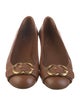 Gucci Horsebit Accent Leather Ballet Flats