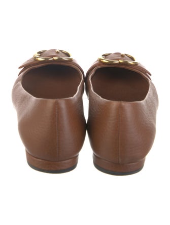 Gucci Horsebit Accent Leather Ballet Flats