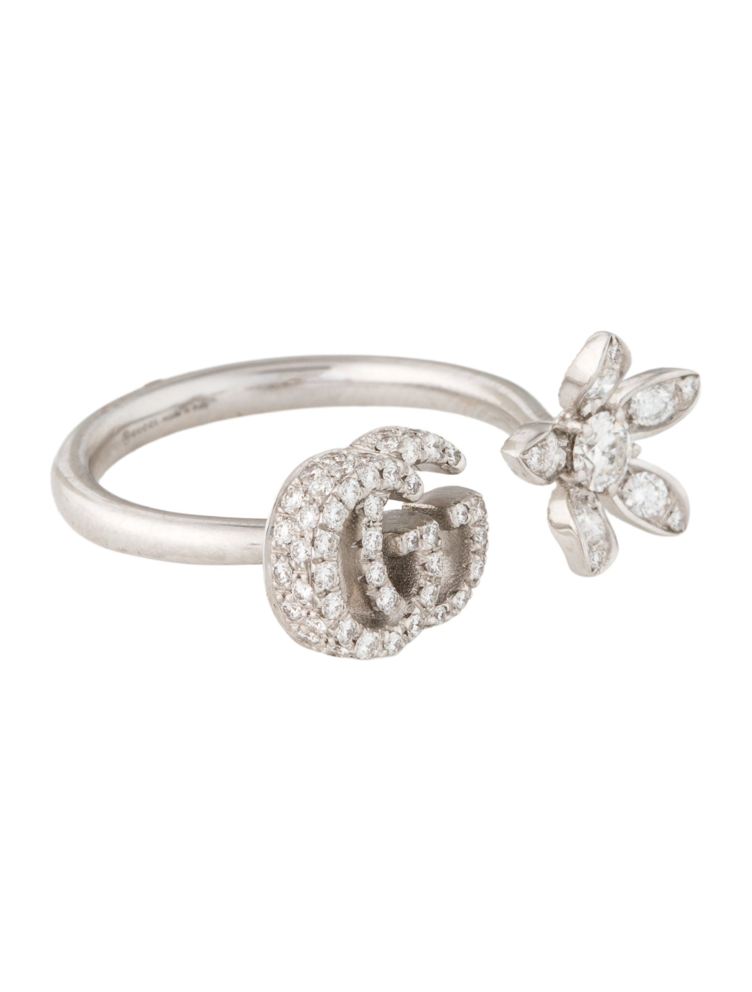 Gucci 18K Diamond Open Flora Cocktail Ring
