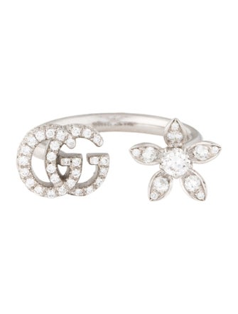 Gucci 18K Diamond Open Flora Cocktail Ring