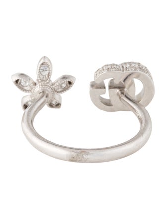 Gucci 18K Diamond Open Flora Cocktail Ring