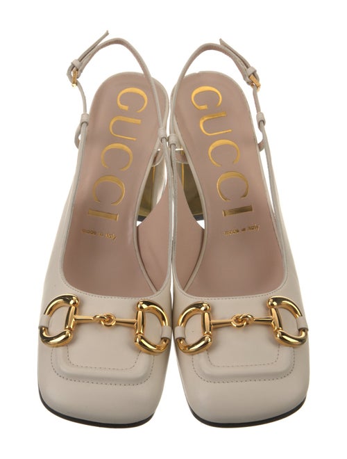 Gucci Horsebit Accent Leather Slingback Pumps