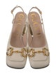 Gucci Horsebit Accent Leather Slingback Pumps