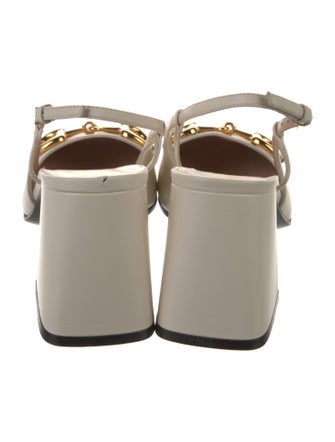 Gucci Horsebit Accent Leather Slingback Pumps