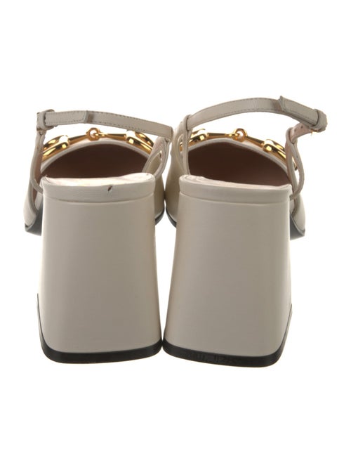 Gucci Horsebit Accent Leather Slingback Pumps