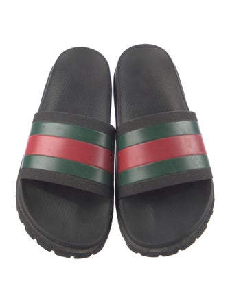 Gucci Web Accent Rubber Slides