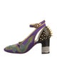 Gucci Dragon Accent Satin Pumps