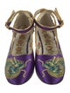 Gucci Dragon Accent Satin Pumps