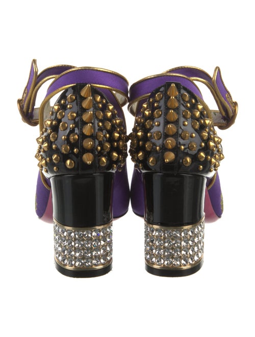 Gucci Dragon Accent Satin Pumps