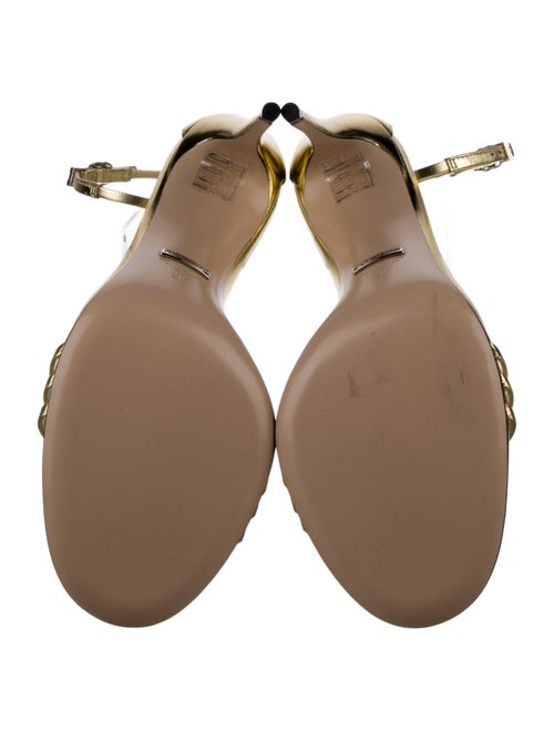 Gucci Leather Crystal Embellishments Sandals