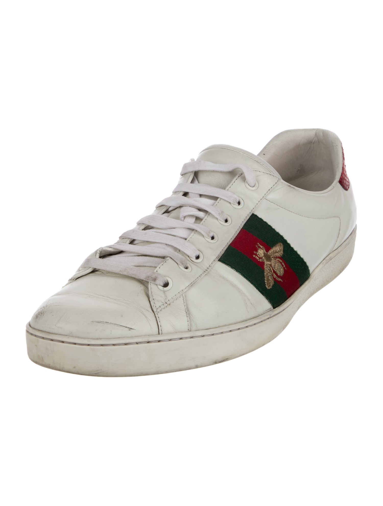 Gucci Web Accent Leather Sneakers