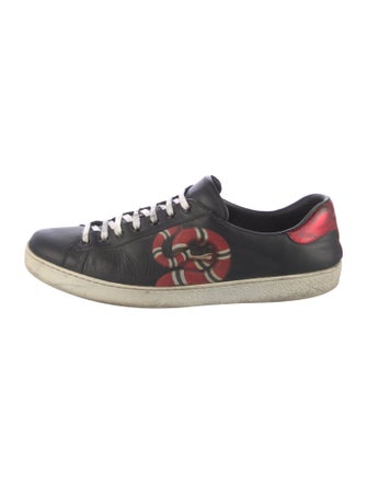 Gucci Leather Graphic Print Sneakers
