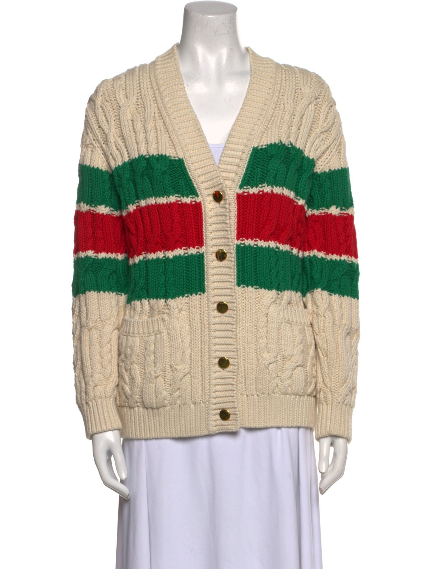 Gucci Striped V-Neck Sweater