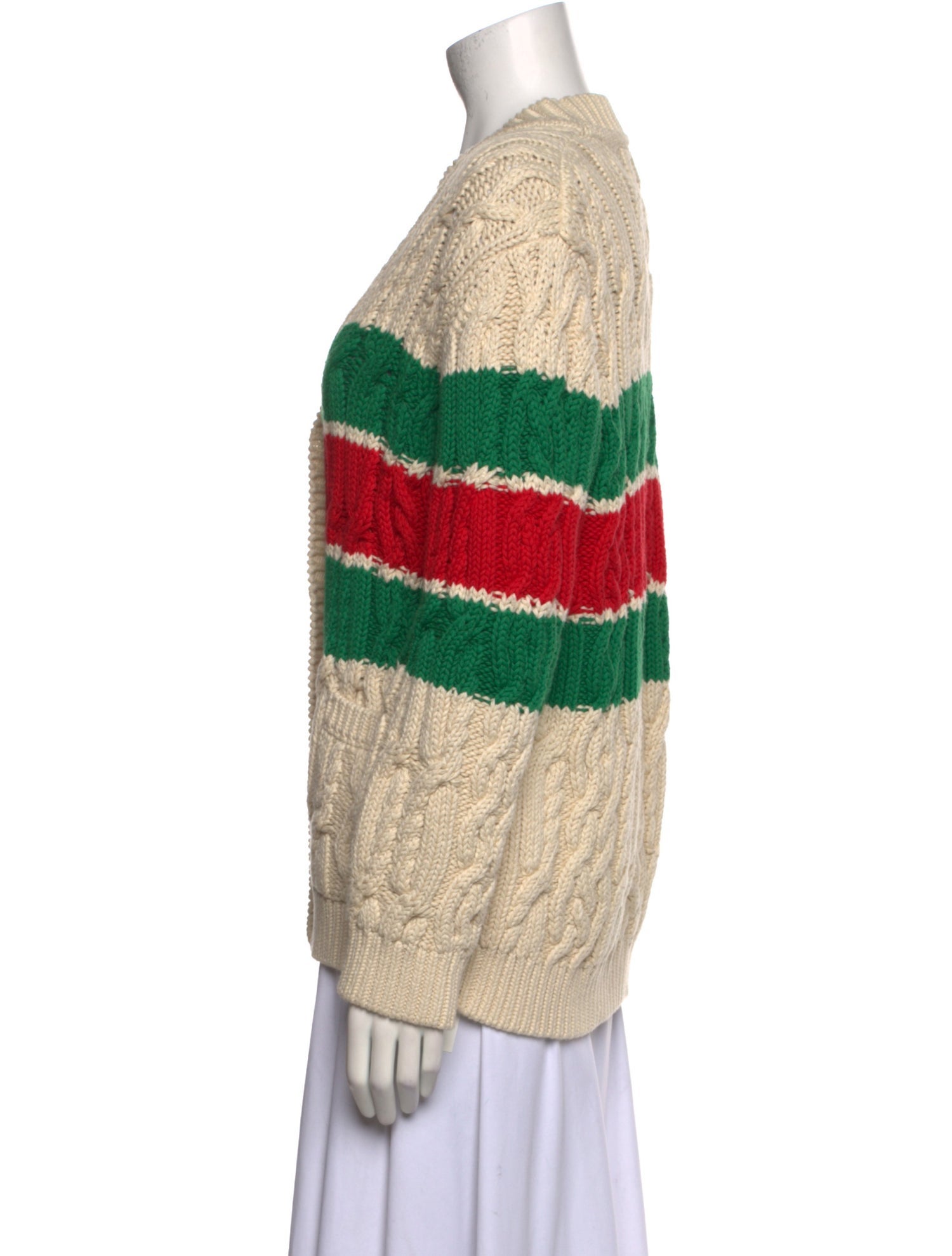 Gucci Striped V-Neck Sweater