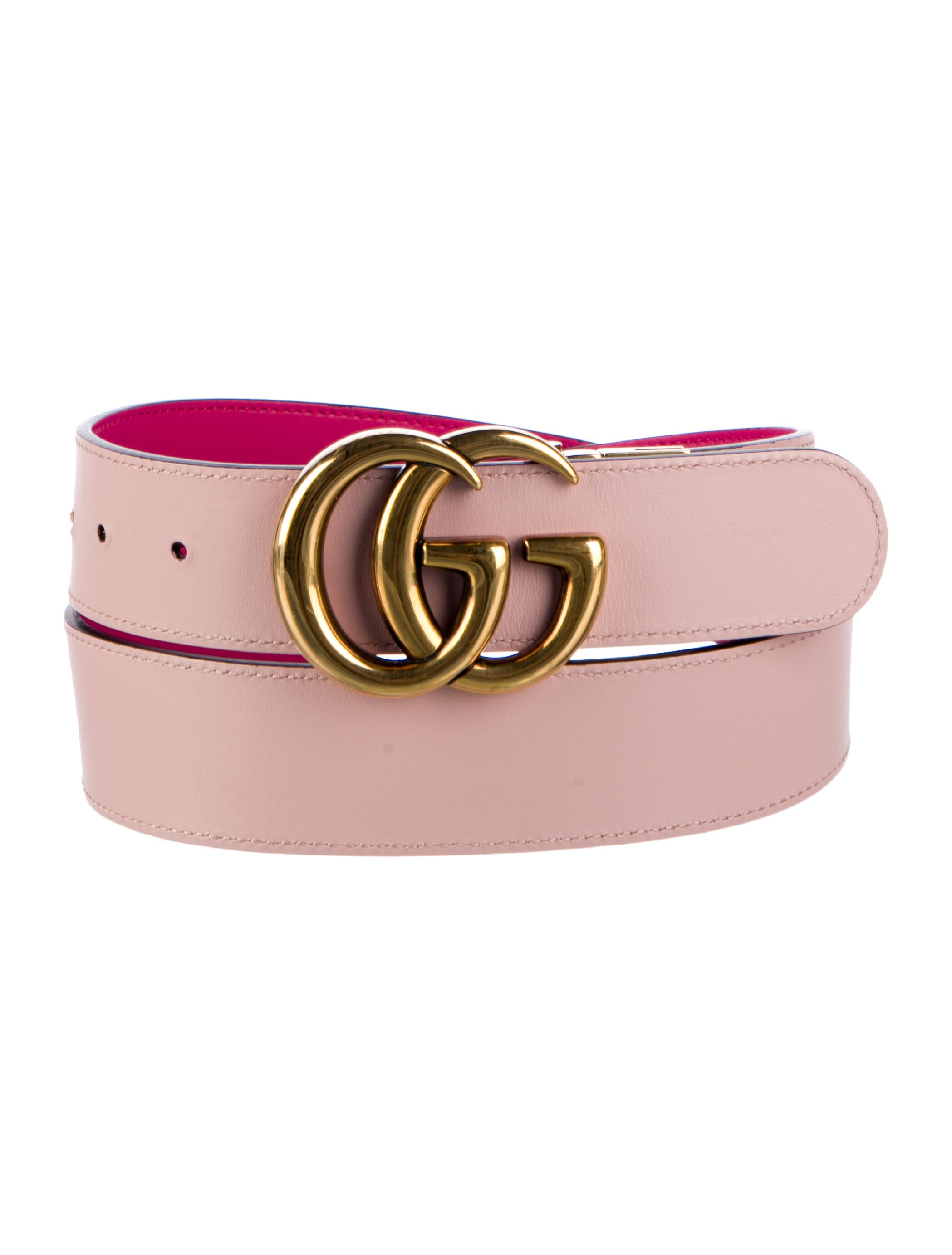 Gucci Double G Logo Leather Belt