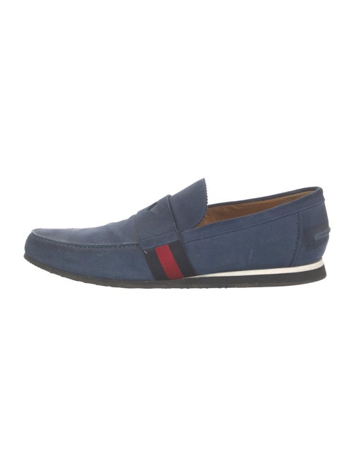 Gucci Sylvie Web Accent Suede Loafers