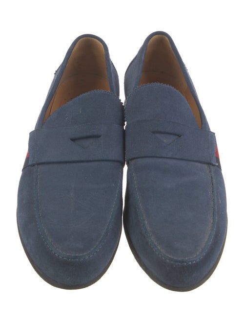 Gucci Sylvie Web Accent Suede Loafers