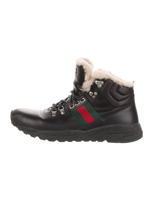 Gucci Web Accent Leather Sneakers