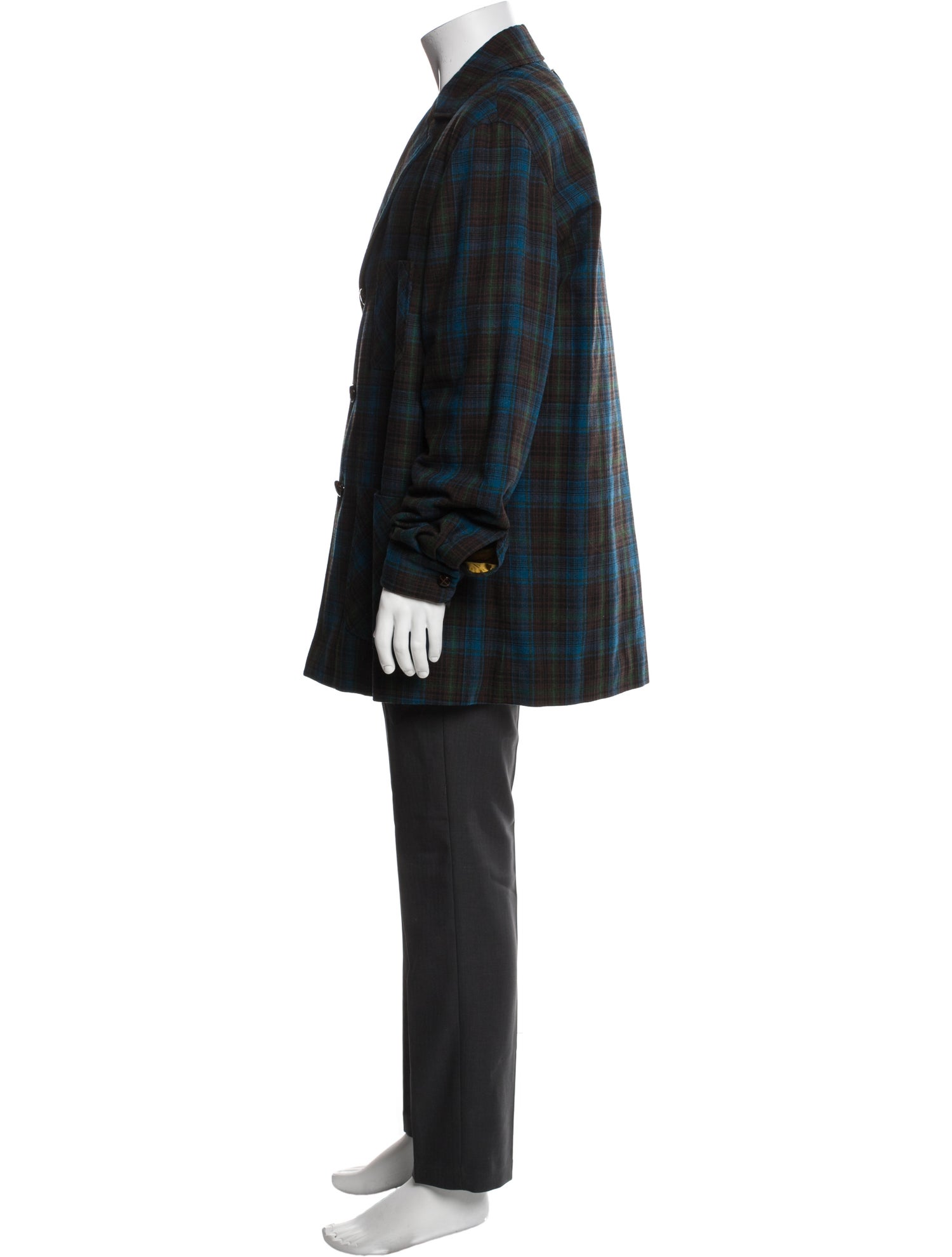 Gucci Wool Plaid Print Overcoat w/ Tags