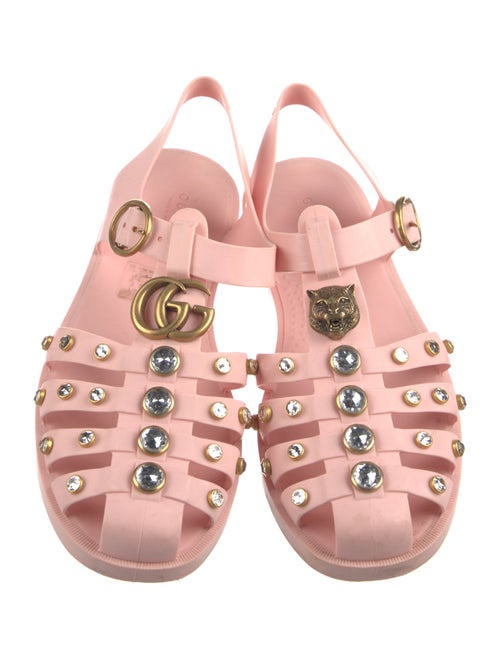 Gucci Running GG Logo Rubber Slingback Sandals
