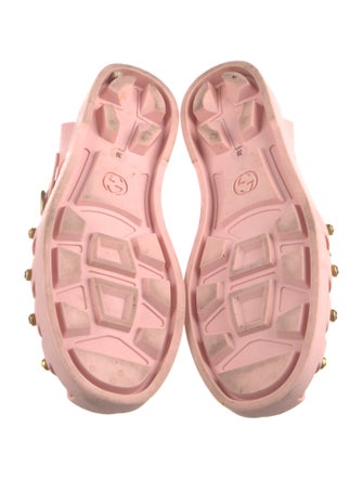 Gucci Running GG Logo Rubber Slingback Sandals