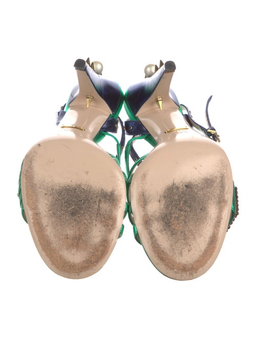 Gucci Faux Pearl Accents Leather Sandals