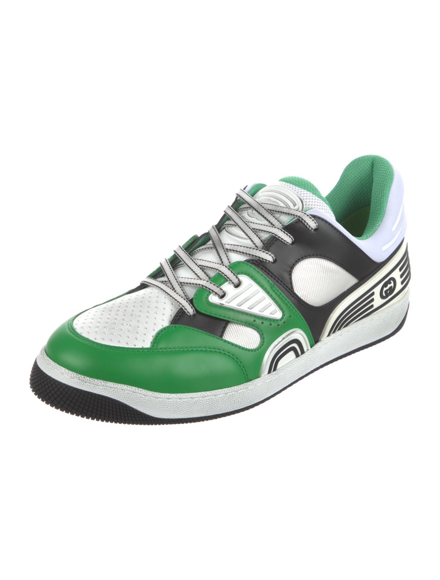 Gucci Leather Colorblock Pattern Sneakers