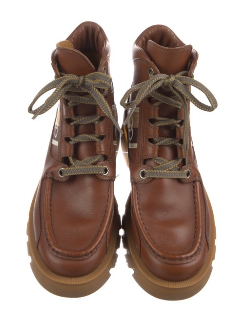 Gucci Interlocking G Logo Leather Combat Boots