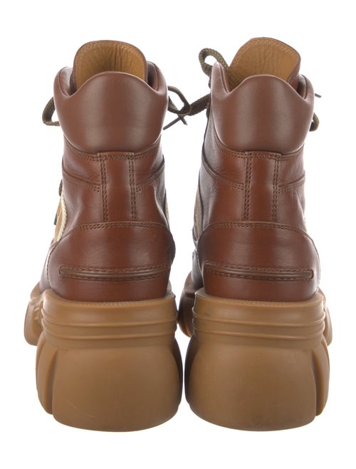 Gucci Interlocking G Logo Leather Combat Boots