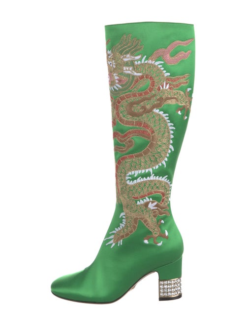 Gucci Satin Printed Riding Boots