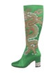 Gucci Satin Printed Riding Boots