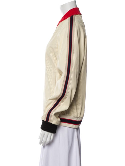 Gucci Leather Bomber Silk Bomber Jacket