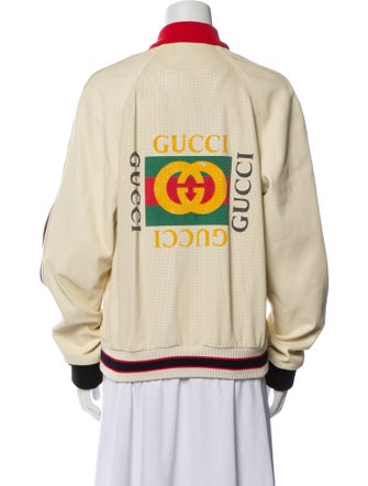 Gucci Leather Bomber Silk Bomber Jacket