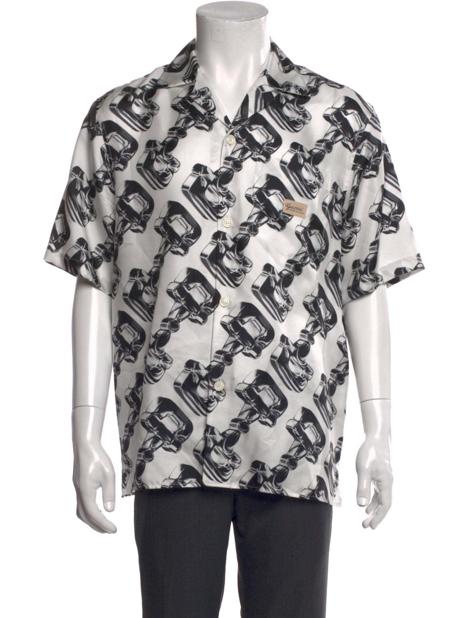 Gucci Horsebit Accent Silk Shirt w/ Tags