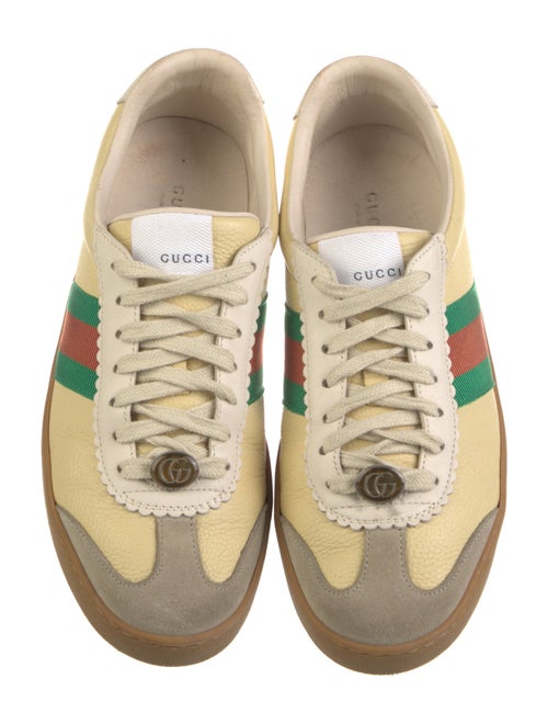 Gucci Web Accent Leather Sneakers