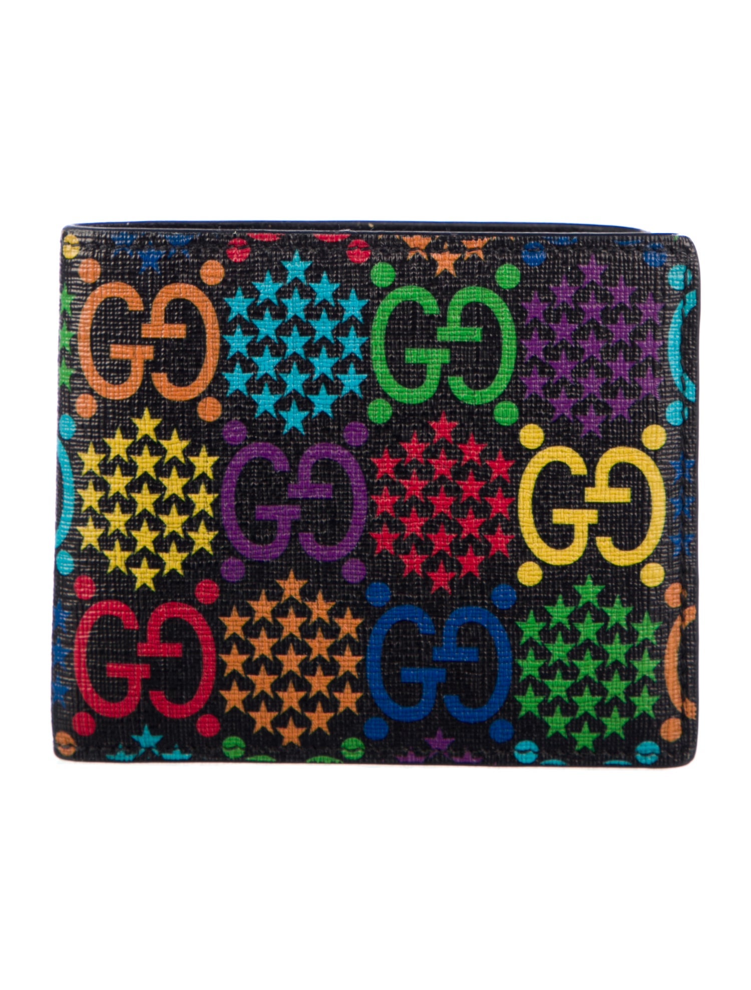 Gucci 2020 Gg Supreme Monogram Psychedelic Bi Fold Wallet Black Multicolor Bifold Wallet