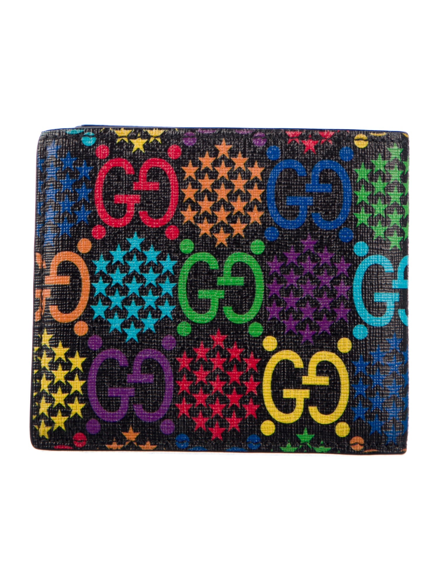 Gucci 2020 Gg Supreme Monogram Psychedelic Bi Fold Wallet Black Multicolor Bifold Wallet
