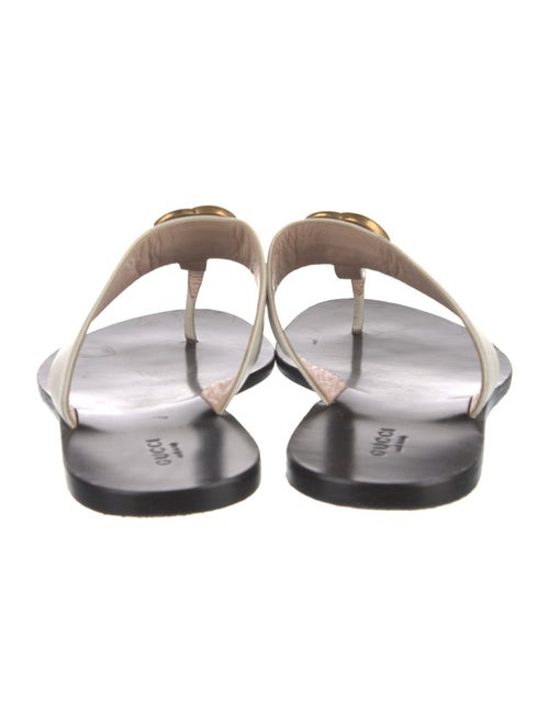 Gucci Double G Logo Leather Slides