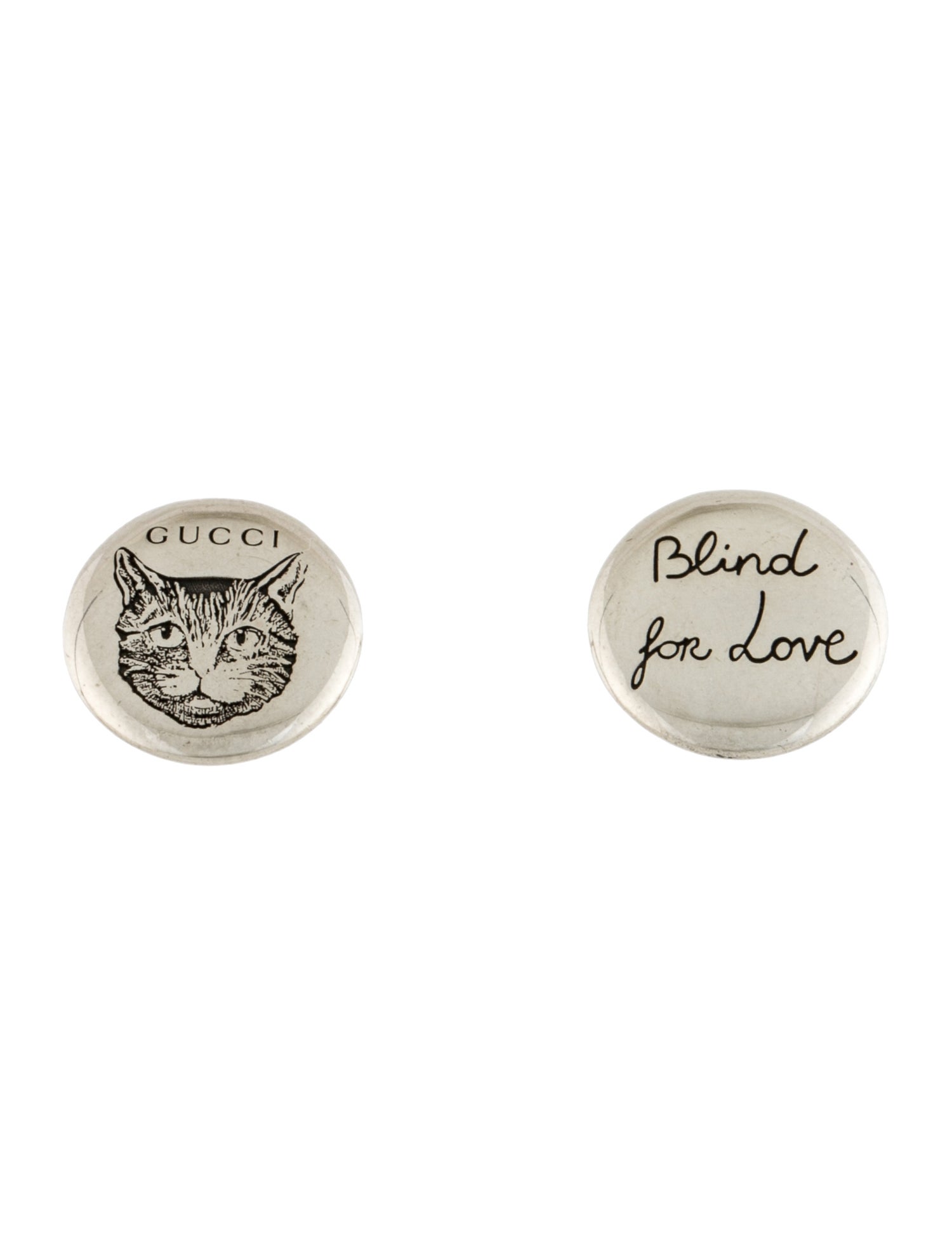 Gucci 'Blind for Love' Cat Stud Earrings