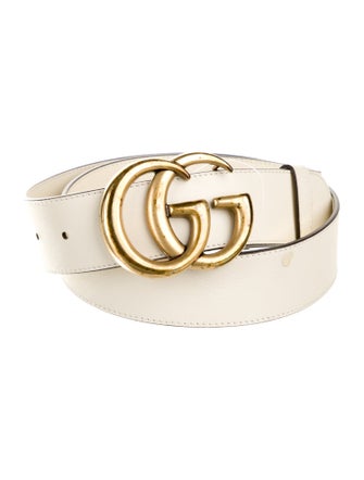 Gucci Double G Logo Leather Belt